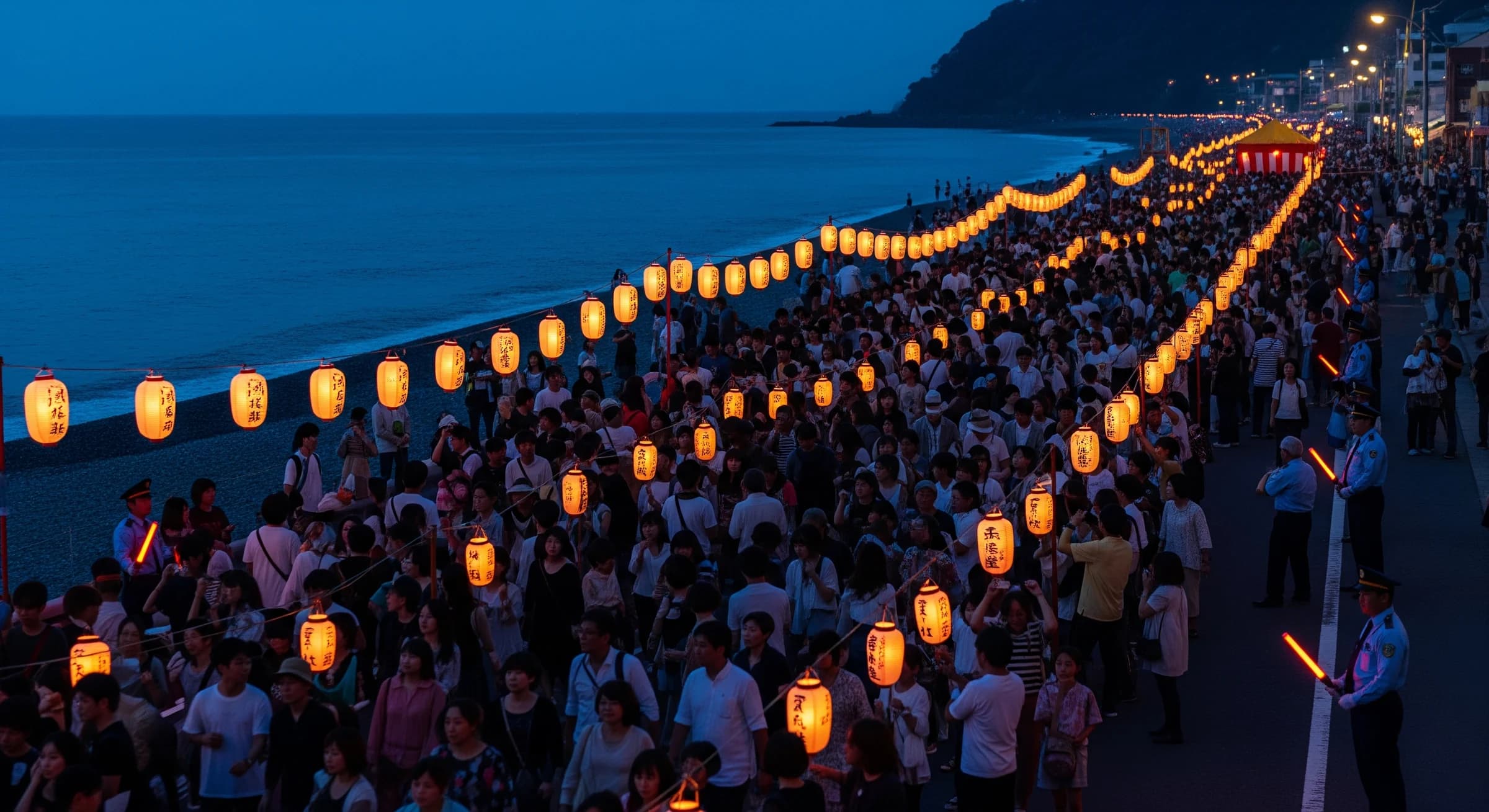 熱海の夏祭りでの警備担当